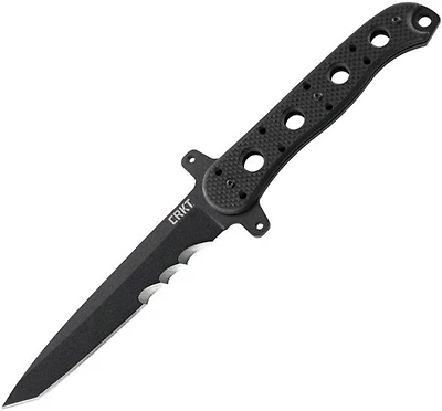 CRKT M16-13FX Fixed Blade Knife Black G-10 [4.625” Serrated Black] Tanto 13FX