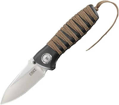 CRKT Parascale Manual Knife Deadbolt Lock Cord Brown [3.125" Satin Plain] Drop Point 6235