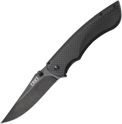 CRKT Burnout Manual Knife Frame Lock Black G-10 [3.625" Black 8Cr13MoV] Clip Point 4123K