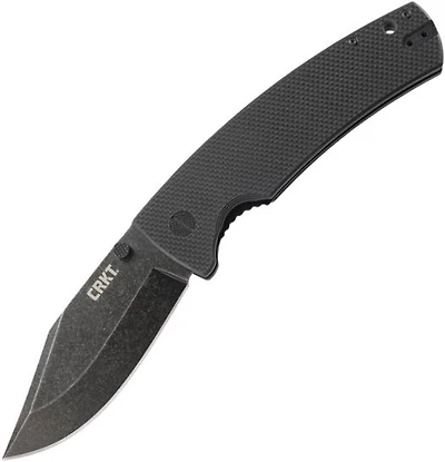 CRKT Gulf Manual Knife Liner Lock Black G-10 [4.00" Black Stonewash 8Cr13MoV] Clip Point 2795