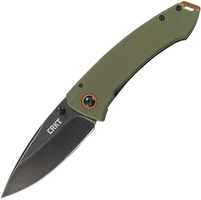 CRKT Tuna Manual Knife Frame Lock OD Green G-10 [3.25" Black 8Cr13MoV] Spear Point 2520