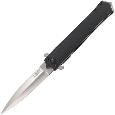 CRKT Xolotl Manual Knife Liner Lock Black G-10 [3.625" Satin 1.4116] Dagger 2265