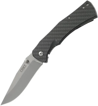 CRKT Xan Spring Assisted Knife Frame Lock Black Carbon Fiber [3.625" Plain Bead Blast] Drop Point 2085