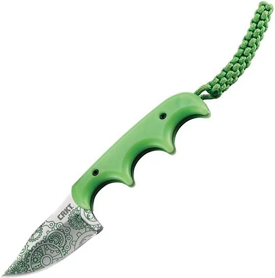 CRKT Minimalist Gears Bowie Fixed Blade Knife Green Polypropylene [2.125" Satin 5Cr15MoV] Clip Point 2387