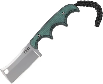 CRKT Minimalist Cleaver Fixed Blade Knife Green Micarta [2.125" Bead Blast 5Cr15MoV] Cleaver