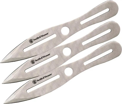 S&W Bullseye Throwing Blade Knifes 3pc Set [10.00" Plain Gray]