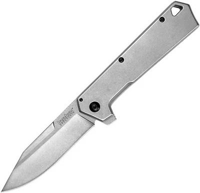 Kershaw Passage Spring Assisted Knife Gray Stainless Steel [3.50" Stonewash 8Cr13MoV] Clip Point 1361X