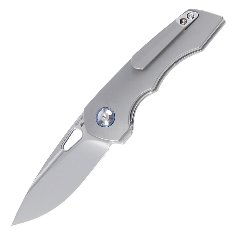 Kizer Microlith Manual Knife Liner Lock Gray Titanium [2.48" Bead Blast S35VN] Drop Point Ki2533A1