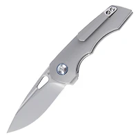 Kizer Microlith Manual Knife Liner Lock Gray Titanium [2.48" Bead Blast S35VN] Drop Point Ki2533A1