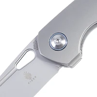 Kizer Microlith Manual Knife Liner Lock Gray Titanium [2.48" Bead Blast S35VN] Drop Point Ki2533A1