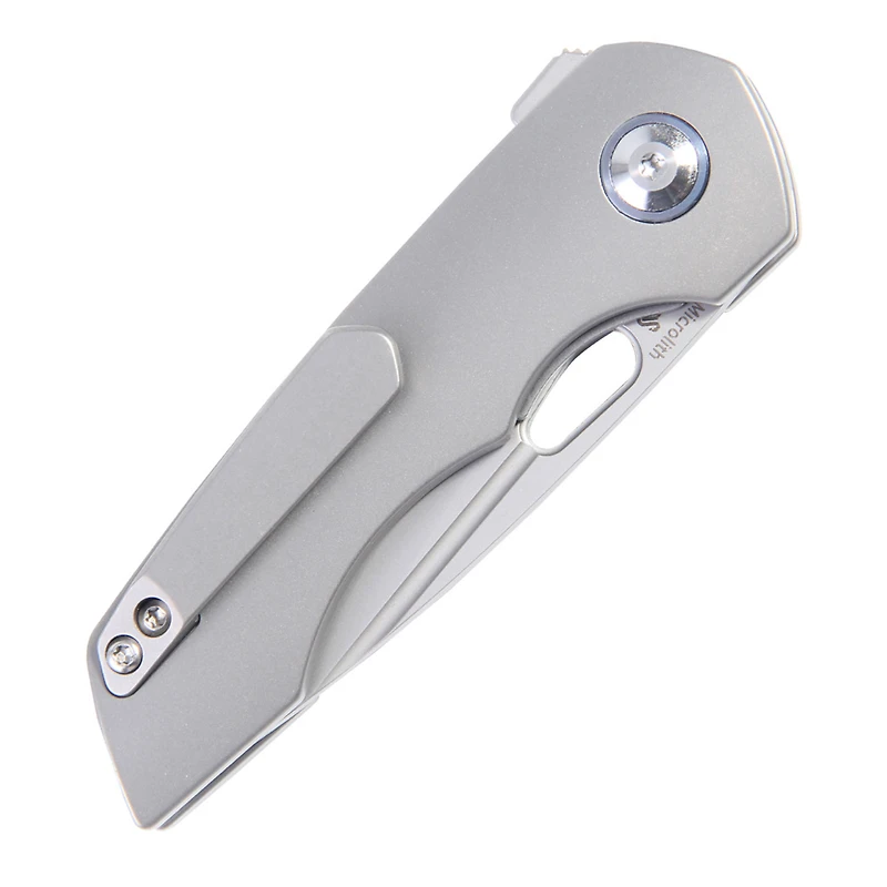 Kizer Microlith Manual Knife Liner Lock Gray Titanium [2.48" Bead Blast S35VN] Drop Point Ki2533A1