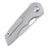 Kizer Microlith Manual Knife Liner Lock Gray Titanium [2.48" Bead Blast S35VN] Drop Point Ki2533A1