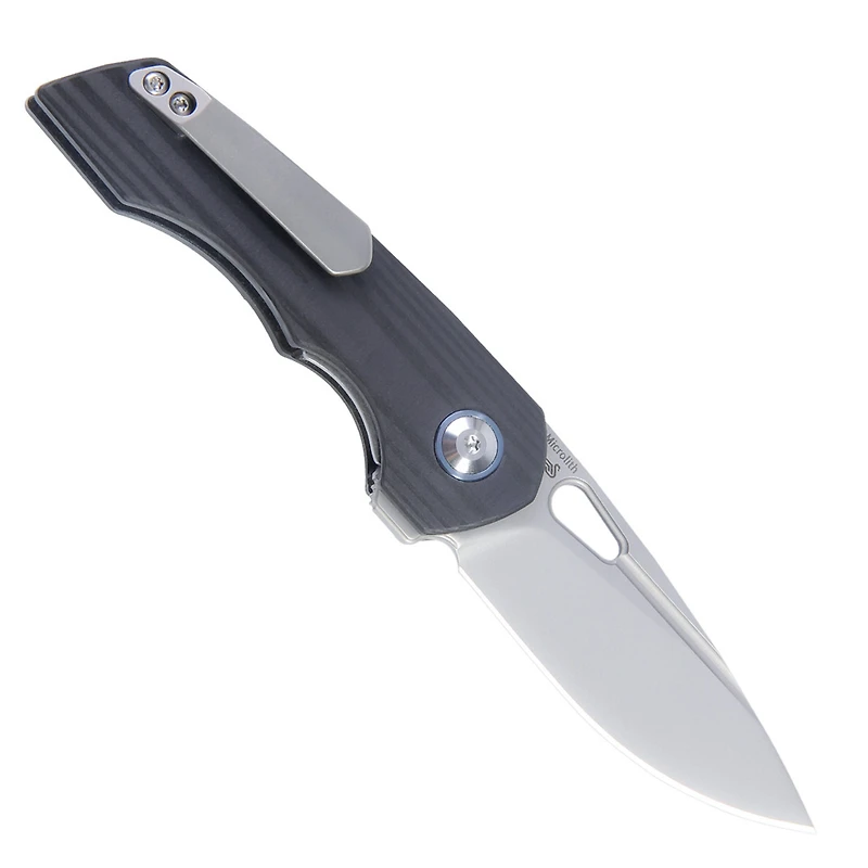 Kizer Microlith Manual Knife Liner Lock Black Carbon Fiber [2.48" Bead Blast S35VN] Drop Point Ki2533A2