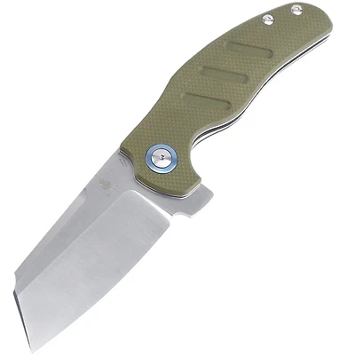 Kizer Vanguard Series C01C XL Manual Knife Liner Lock Green G-10 [4.00" Satin 154CM] Sheepsfoot V5488C2