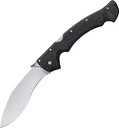 Cold Steel Rajah II Manual Knife LockBack Black Aluminum [6.0" Plain Black AUS-10A] Kukri CS62JL