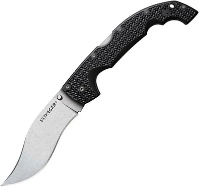 Cold Steel Voyager XL Manual Knife Lock Back Black Griv-Ex [5.50" Plain Black AUS-10A] Clip Point 29AXV