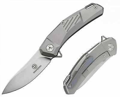 Defcon Ulu Manual Knife Frame Lock Gray Titanium [3.5" Plain Stonewash] TF3217