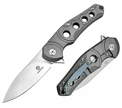Defcon Sphere Manual Knife Frame Lock Gray Titanium [3.5" Plain Satin D2] TF3329