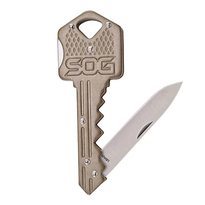 SOG Key Manual Knife Gold Stainless Steel [1.50" Satin Plain] KEY102