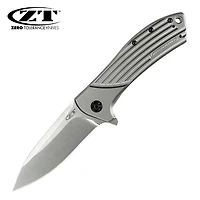 Zero Tolerance 0801 Manual Knife Frame Lock Gray Titanium [3.5" Plain Stonewash] Drop Point 0801