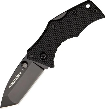 Cold Steel Micro Recon 1 Manual Knife LockBack Black G-10 [2.0" Black Plain AUS-8A] Tanto 27TDT