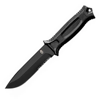 Gerber StrongArm Fixed Blade Knife Black [4.875" Serrated Black] Drop Point 31-001060