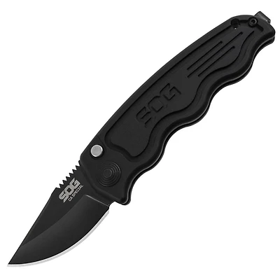 SOG-TAC California Special Automatic Knife Black Aluminum [1.90" Black Plain] ST-14