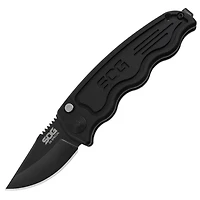 SOG-TAC California Special Automatic Knife Black Aluminum [1.90" Black Plain] ST-14