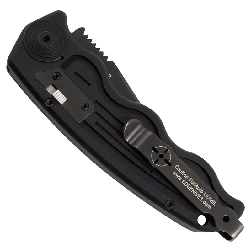SOG-TAC California Special Automatic Knife Black Aluminum [1.90" Black Plain] ST-14