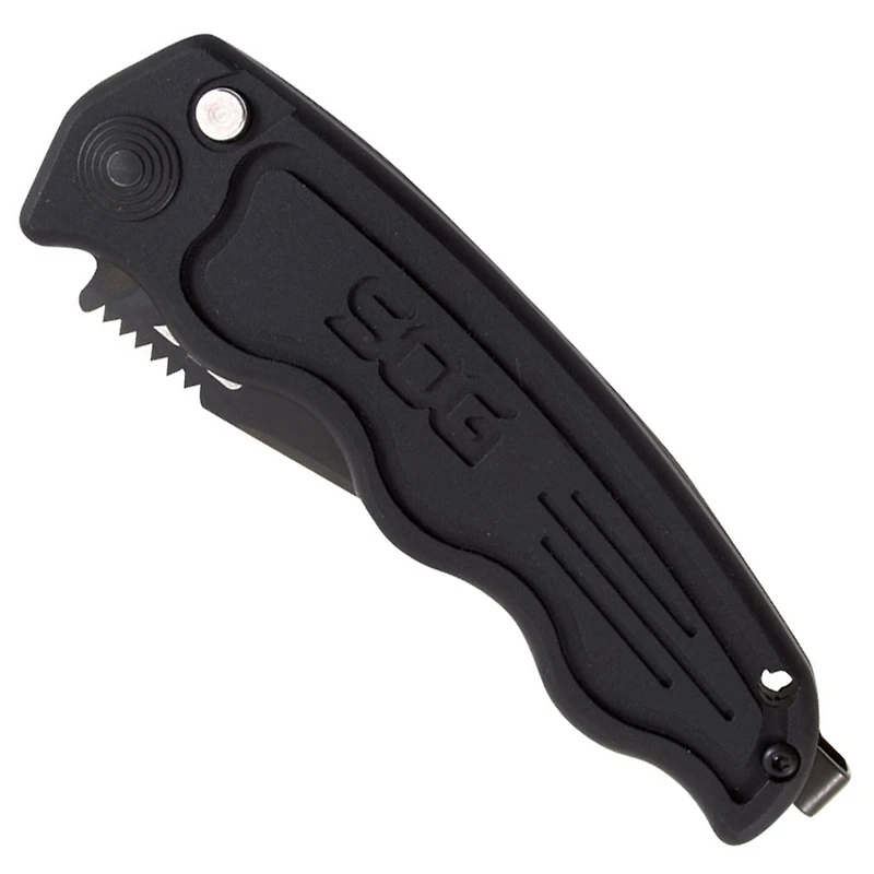 SOG-TAC California Special Automatic Knife Black Aluminum [1.90" Black Plain] ST-14