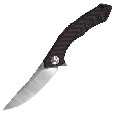 Zero Tolerance 0462 Manual Knife Frame Lock Red/Black Carbon Fiber [3.70" Plain Satin] Trailing Point 0462