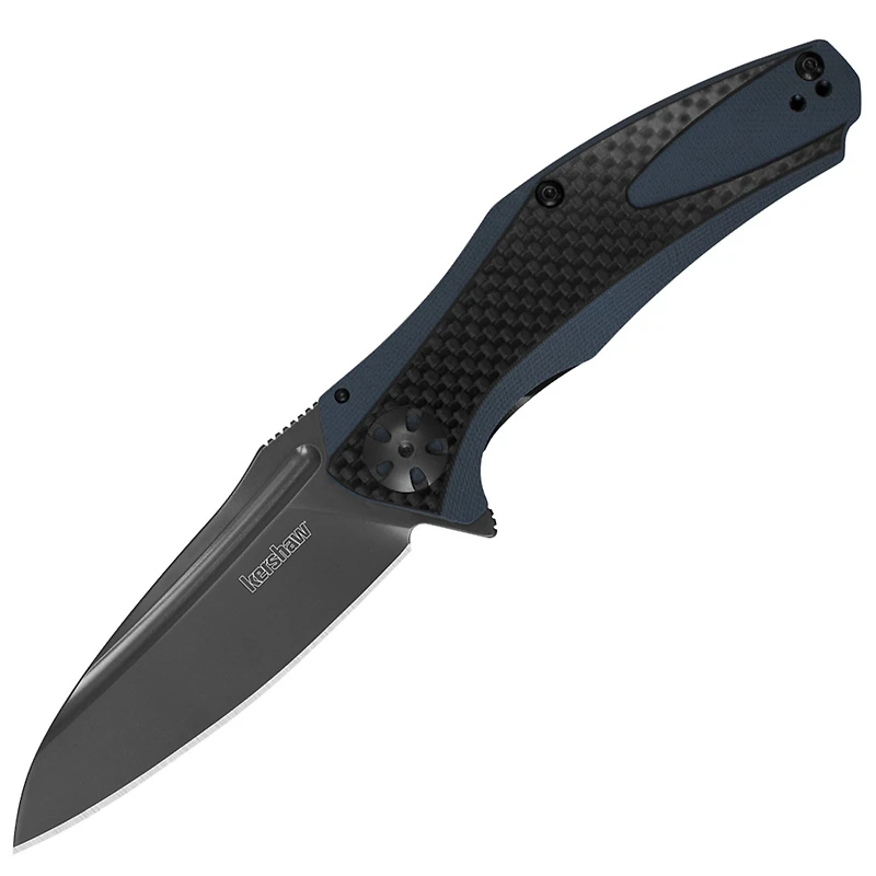 Kershaw Natrix Spring Assisted Knife Black/Blue Carbon Fiber/G-10 [3.25" Gray 8Cr13MoV ] 7007CF
