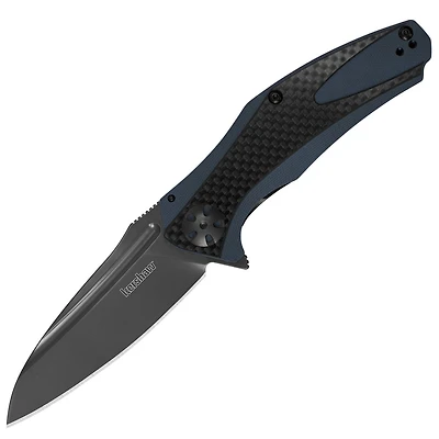Kershaw Natrix Spring Assisted Knife Black/Blue Carbon Fiber/G-10 [3.25" Gray 8Cr13MoV ] 7007CF