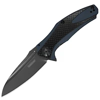 Kershaw Natrix Spring Assisted Knife Black/Blue Carbon Fiber/G-10 [3.25" Gray 8Cr13MoV ] 7007CF