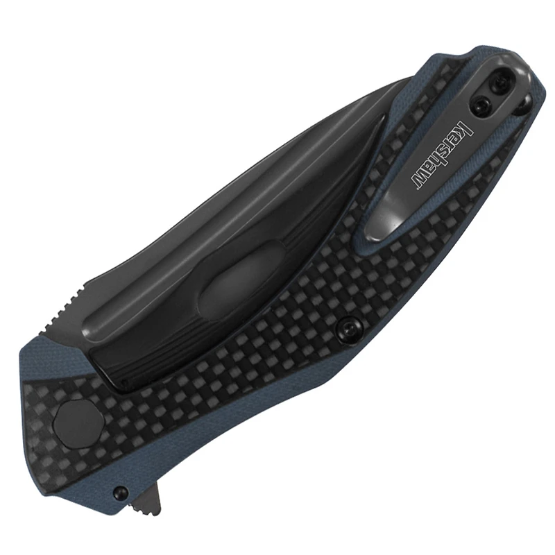 Kershaw Natrix Spring Assisted Knife Black/Blue Carbon Fiber/G-10 [3.25" Gray 8Cr13MoV ] 7007CF