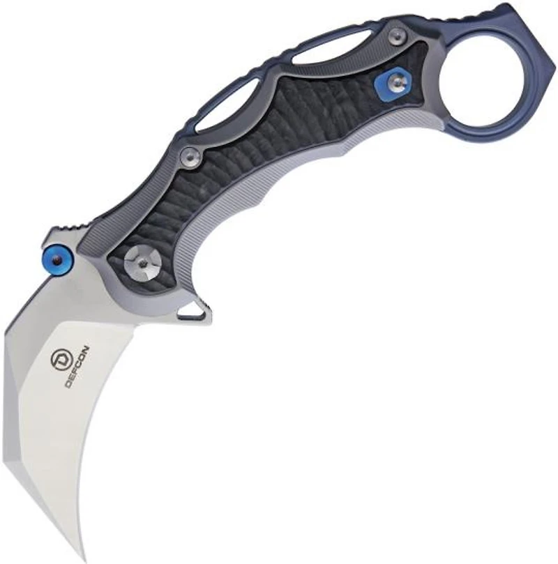 Defcon JK Karambit Manual Knife Frame Lock Black G-10 [2.50" Satin Plain S35V] TF5221