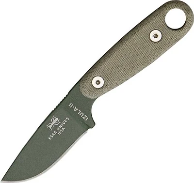 ESEE Izula II Fixed Blade Knife Tan Micarta [2.875" Plain Black] Drop Point