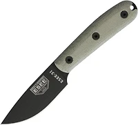 ESEE 3 Fixed Blade Knife Tan Micarta [3.625" Plain Black] Drop Point 17706