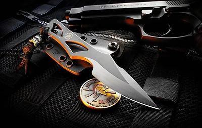 Spartan Knives Enyo Fixed Blade Knife Black Stainless Steel [2.69" Black S35VN] Drop Point SB2BK