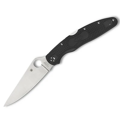 Spyderco Police 4 Lightweight Folding Knife Lockback Black FRN [4.39" Satin VG-10] Spear Point C07PBK4