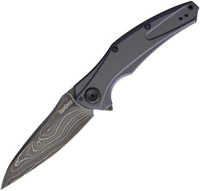 Kershaw Bareknuckle Folding Knife Gray Aluminum [3.50" Damascus] 7777DAM