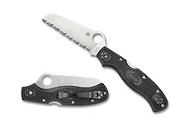 Spyderco Rescue 3 Folding Knife Lockback Black FRN [3.625" Satin Fully Serrated VG-10] Sheepsfoot C14SBK