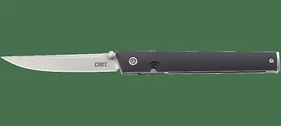 CRKT CEO Manual Knife Liner Lock Black GFN [3.10" Satin 8Cr13MooV] Clip Point 7096