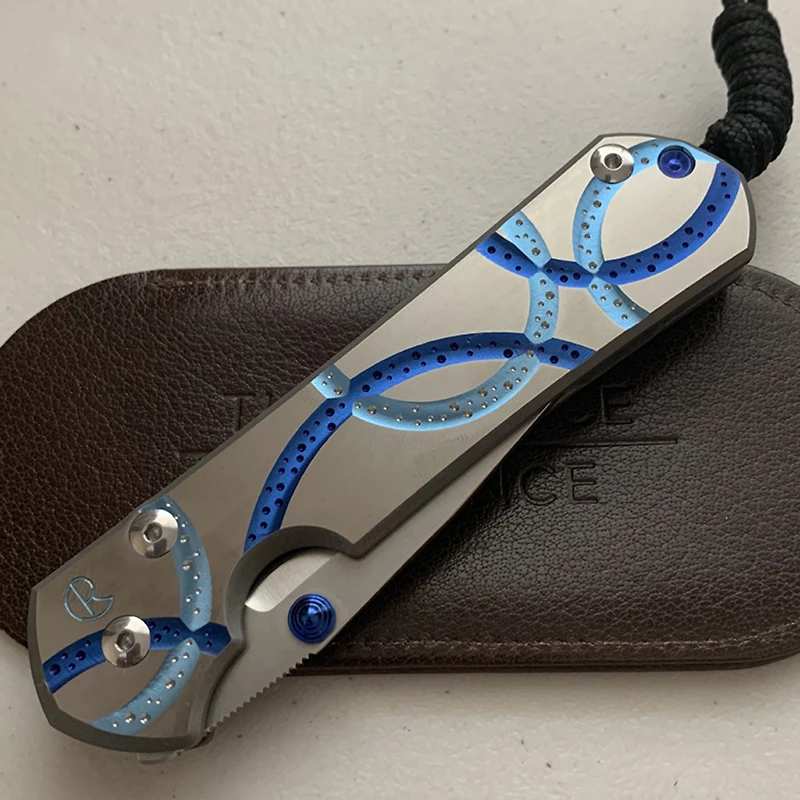 CRK Large Sebenza 31 Manual Knife (Unique Design B1) [3.61" Plain Stonewash] Drop Point