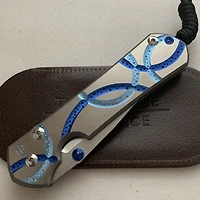 CRK Large Sebenza 31 Manual Knife (Unique Design B1) [3.61" Plain Stonewash] Drop Point