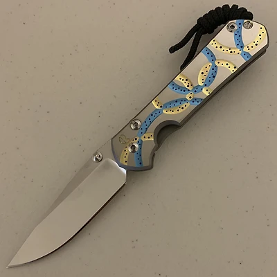 CRK Small Sebenza 31 Manual Knife (Unique Design B1) [2.99" Plain Stonewash] Drop Point