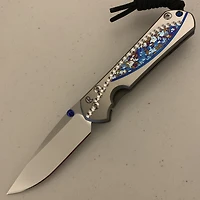 CRK Small Sebenza 31 Manual Knife (Unique Design A1) [2.99" Plain Stonewash] Drop Point