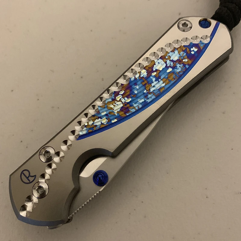 CRK Small Sebenza 31 Manual Knife (Unique Design A1) [2.99" Plain Stonewash] Drop Point