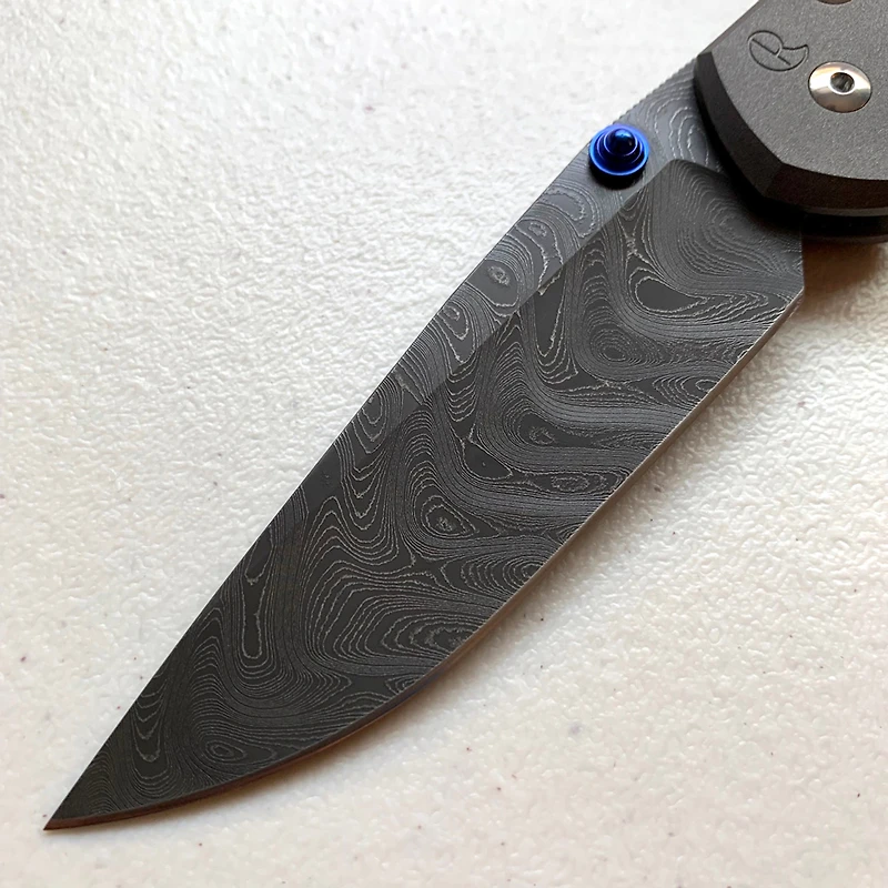 CRK Large Sebenza 31 Manual Knife [Damascus Boomerang 3.61" Plain] Drop Point