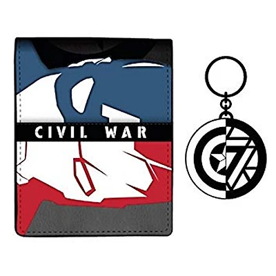 Captain America Civil War Bi-Fold Wallet w/ Keychain